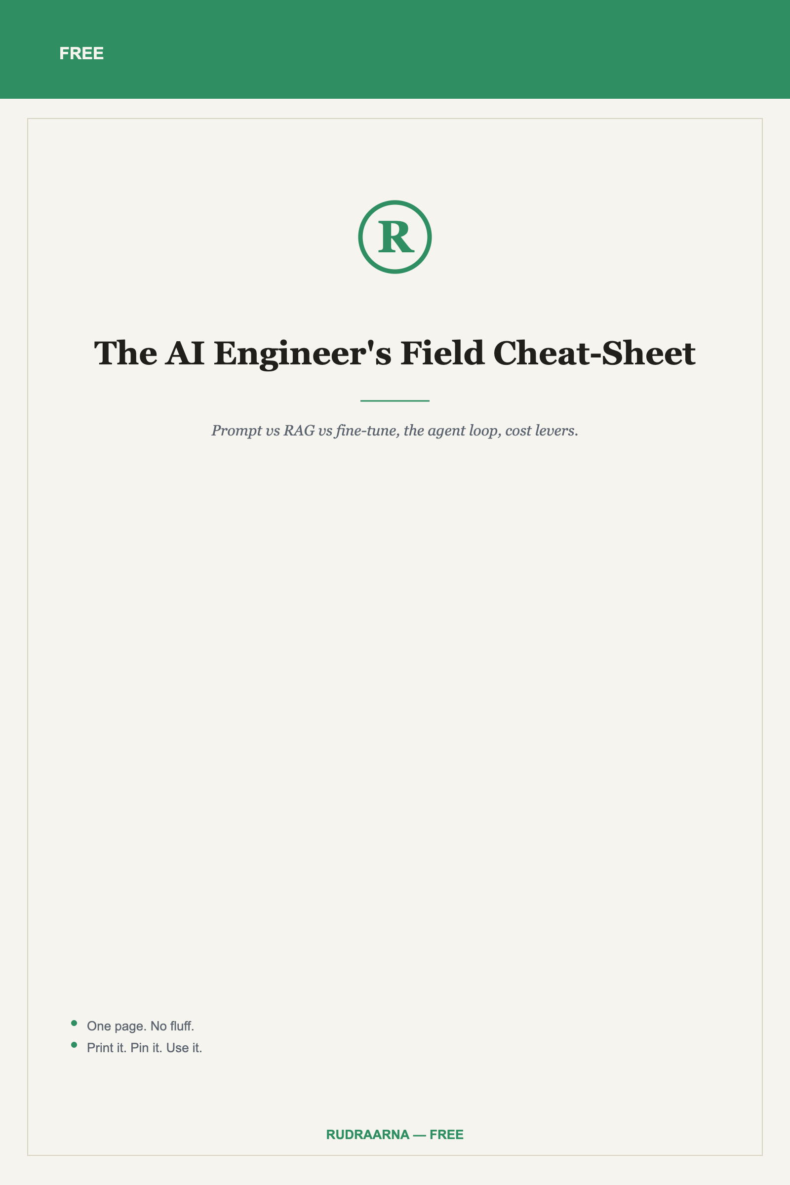 The AI Engineer's Field Cheat-Sheet — cover